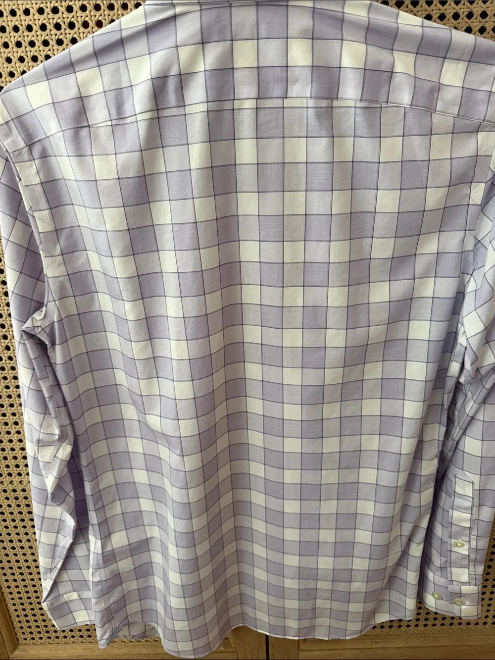 Banana Republic Men’s Lavender and White Windowpane Dress Shirt